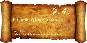Hajduk Ajnácska névjegykártya